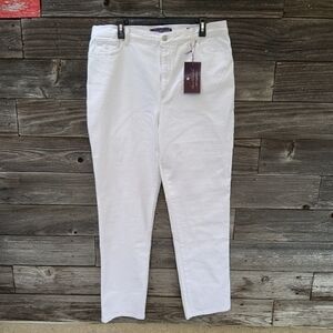 Gloria Vanderbilt White Tapered Leg Jeans Size 18 Long NWT